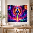 thumbnail image 3 of Ethereal Cosmic Figure in Nebula Scene, Mystical Psychedelic for Space Lovers, Celestial Wall Art, Halloween Gift Tapestry Wall Hanging for Bedroom, Living Room and Dorm, 3 of 5