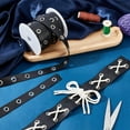 thumbnail image 4 of 10 Yards Eyelet Trim with Grommets 19mm Black Imitation Leather Eyelet Grommet Tape with Silver Metal Hole Ring Eyelet Twill Trim for Sewing Garment Corset Shirt Dress Skirt Jacket Shoes, 4 of 9
