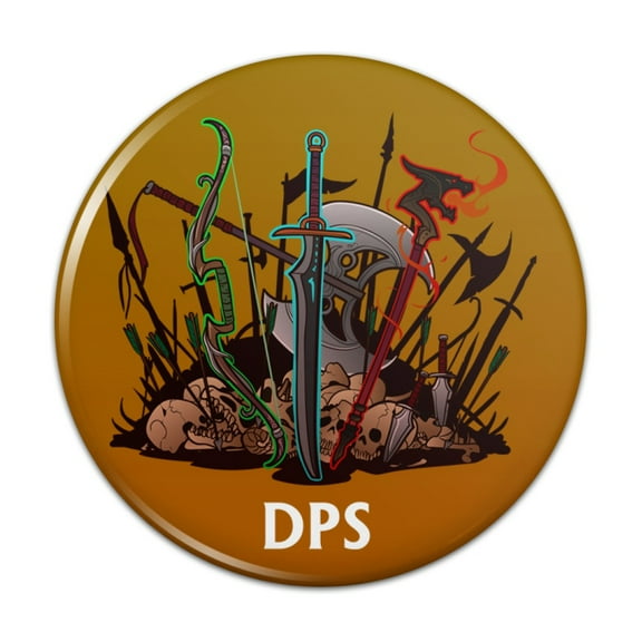 DPS Damage Per Second RPG MMORPG Class Role Playing Game Pinback Button Pin