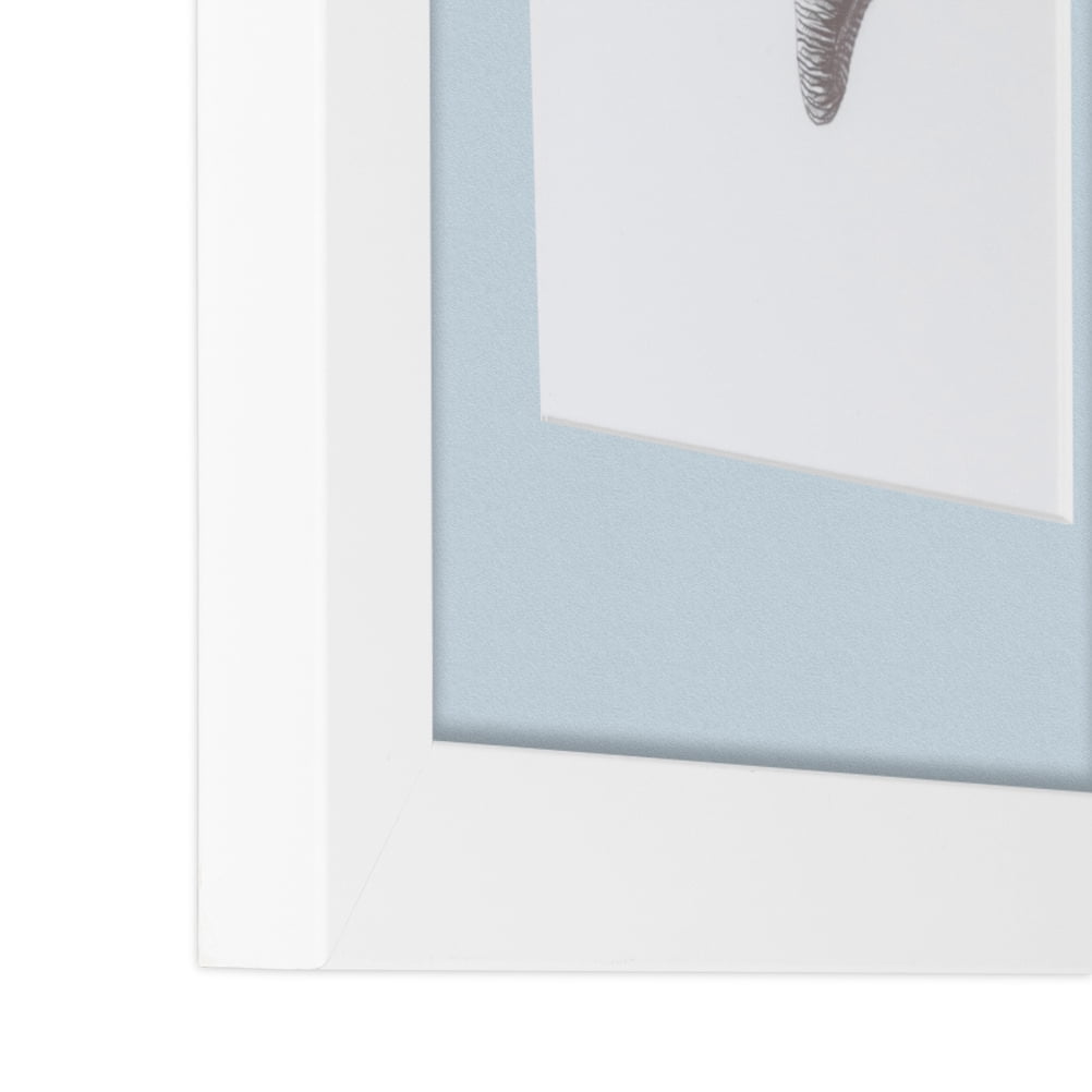 ArtToFrames 22x28" Matted Picture Frame with 18x24" Single Mat Photo Opening Framed in 1.25" Satin White Frame and 2" Baby Blue Mat (FWM-3966-22x28)