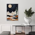 thumbnail image 2 of PixonSign Framed Canvas Print Wall Art Cactus Desert Mountain Range Nature Wilderness Illustrations Decorative Bohemian Rustic Mid-Century Modern Desert Landscape - 16"x24" White, 2 of 5