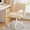 Off-White, variant on Romorgniz Adjustable Vanity Chair with Backrest Teddy Velvet Swivel Desk Chair with Wheels, Space-Saving Makeup Computer Chair, Beige