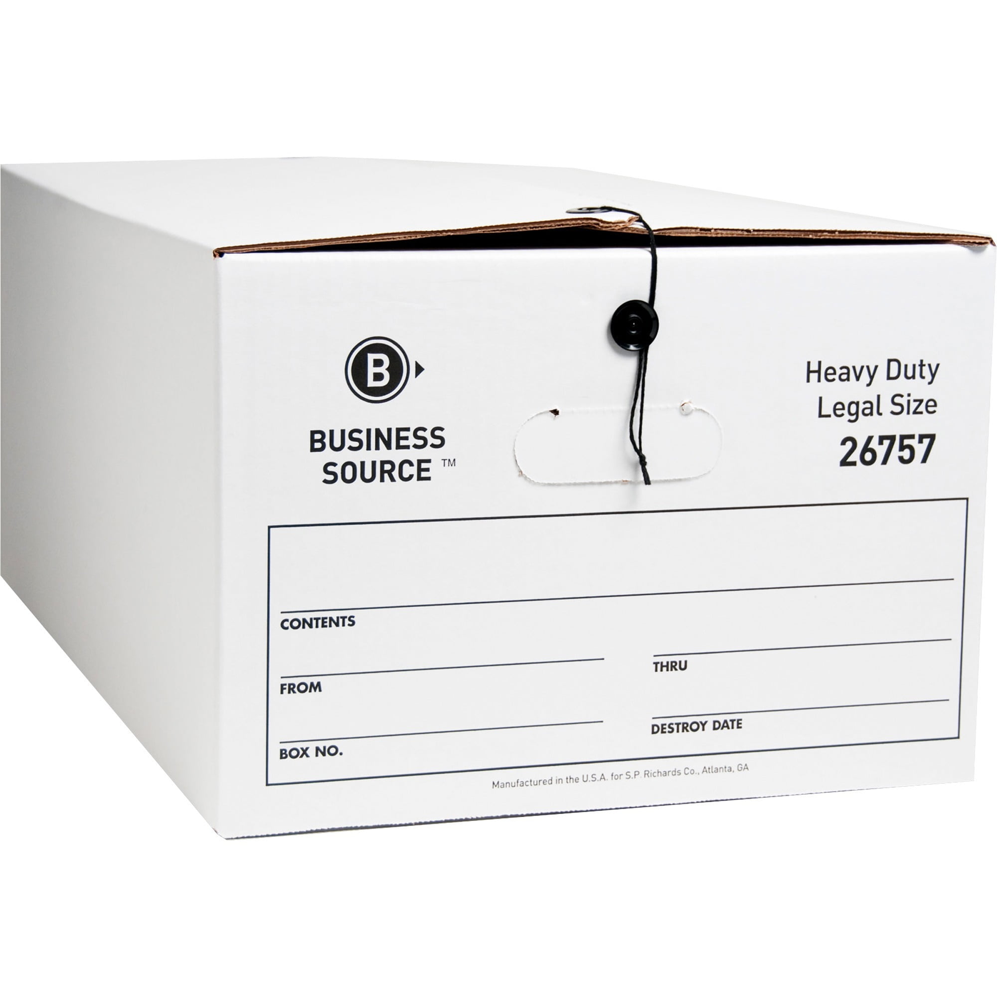 Business Source Heavy Duty Legal Size Storage Box, White, 12 / Carton