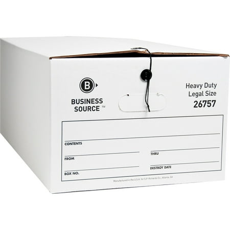 Business Source, BSN26757, Heavy Duty Legal Size Storage Box, 12 / Carton,