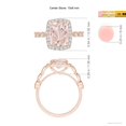 thumbnail image 4 of ANGARA Natural Cushion 2.7 ct Morganite Halo Ring with Marquise Motifs in 14K Rose Gold for Women | Birthday, Anniversary, Jewelry Gift for Women | Natural Morganite Ring, 4 of 11
