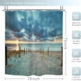 thumbnail image 6 of Ocean Beach Shower Curtain 72Wx72H Sunset Summer Sunrise Hawaiian Scenic Blue Sky Seaside Cool Sea Landscape Sand Decor Fabric Bathroom 12 Pack Plastic Shower Hooks, 6 of 6