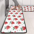 thumbnail image 2 of Kitchen Rugs Sets Of 2,Strawberry Plants Fruit Watercolor Anti Fatigue Kitchen Mat Rugs Non Slip Washable,Decorative Kitchen Floor Mats for Kitchen,Sink,Laundry,17"x47"+17"x47", 2 of 5
