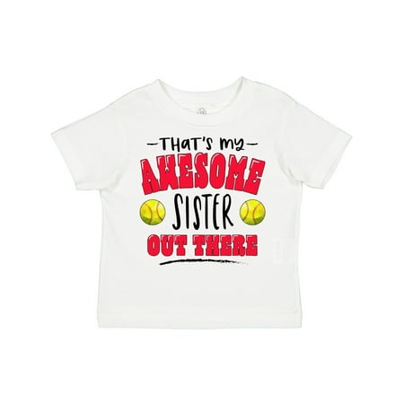 

Inktastic That s My Awesome Sister out There with Softballs Gift Toddler Boy or Toddler Girl T-Shirt