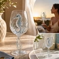 thumbnail image 4 of BUDAO00 Ocean Wine Glass, Seahorse Decorative Stemmed Goblet with 3D Sea Life Design and Coastal Style, Novelty Drinkware for Wine, Table Settings, Beach House Decor and Ocean Lovers, 4 of 6