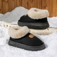 thumbnail image 2 of Xfvqtps Fluffy Slippers for Men Winter Warm Lined Suede Flatform Mini Boots Slip on Furry Cozy Short Ankle Shoes Indoor and Outdoor Plush Shoes Black, 2 of 4