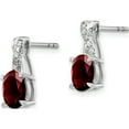 thumbnail image 2 of 14K White Gold Garnet And Diamond Earrings (Width 5.25) (Length 13.6) - Jbsp, 2 of 5
