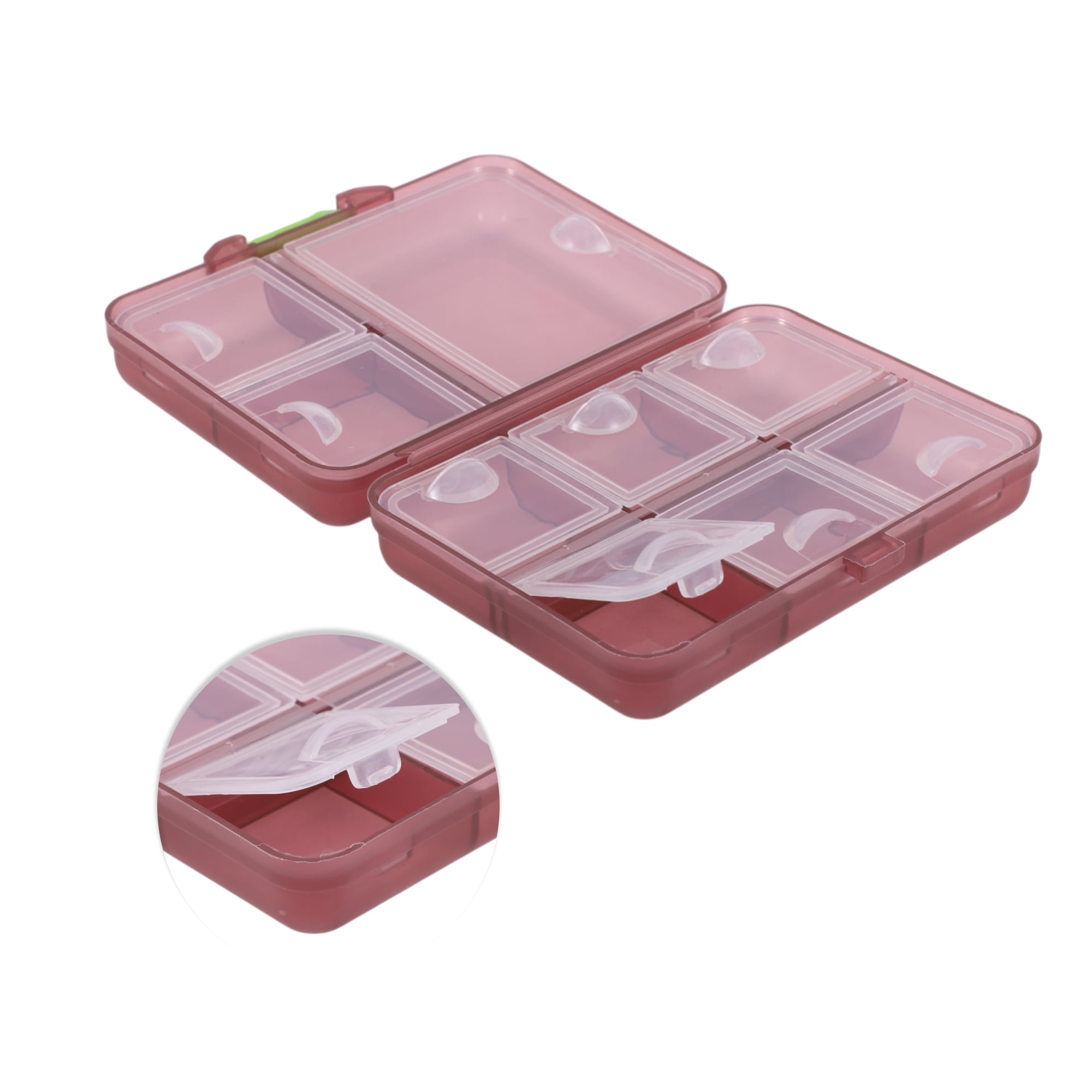 Unique Bargains 9 Grids Double Layer Pill Case for Travel 1 Pc Clear Cameo