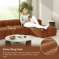 thumbnail image 5 of Christopher Knight Home Luxury 122" L-Shaped Sectional Sofa, Right-Facing Chaise Lounge, Orange, 5 of 8