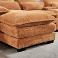 thumbnail image 7 of 124.8" U Shaped Cloud Couch with Chaise for Sleeper, Sectional Couches for Living Room, Fluffy Chenille Couch with Console Plush Sofas for Apartment Dorm Office, Orange, 7 of 7