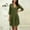 Army Green, variant on Ygbgbb Women's V-Neck Mini Dress, 3/4 Sleeve with Pocket Details, Solid Color Casual Summer Tunic Dress White S