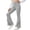 Gray, variant on Bixock Toddler Girls Leggings High Waist Flare Pants Kids Trousers Elastic Waist Ruffle Solid Color Side Pocket Loose Stretch Fall Casual Daily Wear Size 11-12Years