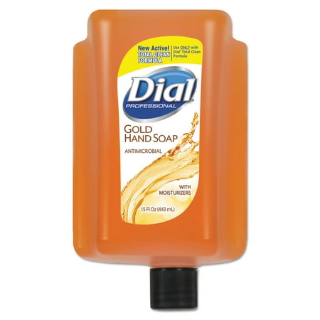 Dial Antimicrobial Liquid Soap, 15 oz Refill Cartridge, Refreshing Clean, 6/Ctn