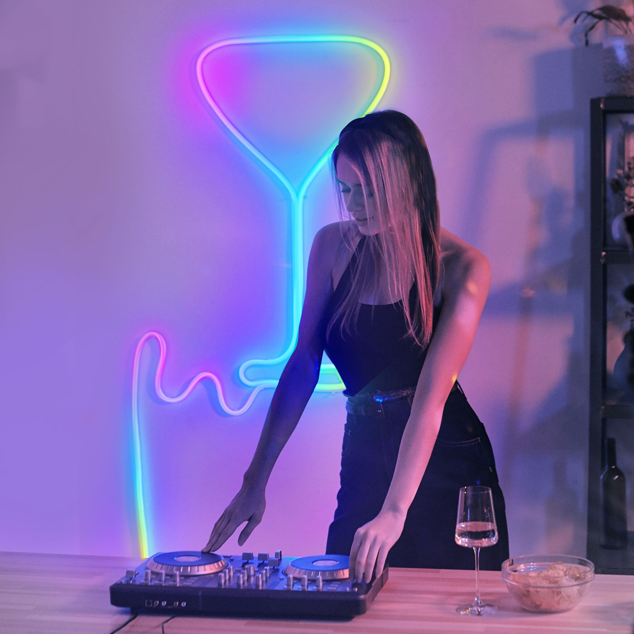 Govee RGBIC Neon Rope LED Light - 64 Scene Modes, 11 Music Modes - 6.5 Ft, Multicolor