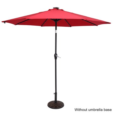 Sharpstar 9FT Light Umbrella Waterproof Folding Sunshade Wine Red(Resin Baseis not included  and 75690825?65010574?94617980?53133242 codes are required for the resin base)