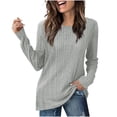 thumbnail image 2 of Womens Tunic Tops Long Sleeve Shirts Casual Basic Oversized T Shirt Crewneck Loose Fit Spring Fashion Clothes Gray XL, 2 of 9