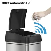iTouchless 13 Gallon Touchless Sensor Kitchen Trash Can, Stainless Steel, Odor Filter System