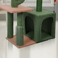 thumbnail image 3 of AIWIKIDE 31.50" Cactus Cat Tree for Indoor Cats with Cat Condo and Scratching Post,Cute Cat Tower with Self-Grooming Brush and Toy Balls,Green, 3 of 7