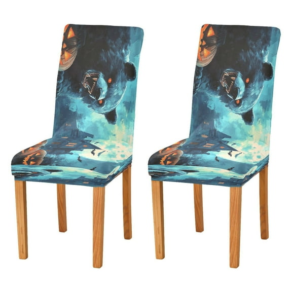 BZSMCE Chairs Slipcovers Dining Chair Covers Halloween Bear Print Creative Pattern