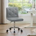 thumbnail image 3 of Silla VECELO de cuero PU, respaldo medio, sin brazos, regulable, gris, 3 of 7