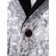 thumbnail image 6 of inlzdz Boys Sequins Slim Fit Formal Tuxedo Blazer Wedding Party Prom Homecoming Dressy Coat Jacket Silver 6, 6 of 7