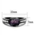 thumbnail image 2 of Luxe Jewelry Designs Women's Light Black Ion Plated Ring With Precious Stone Amethyst Crystal, Size, 2 of 4