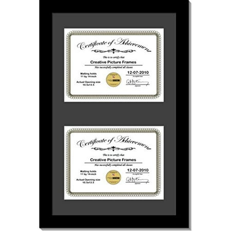 creativepf 16x24bk b black vertical double diploma frame with 2