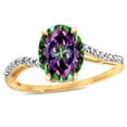 thumbnail image 2 of Star K� Big Stone Oval 10x8 Rainbow Mystic Topaz Bypass solitaire engagement promise ring, 2 of 9