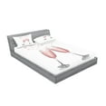 thumbnail image 2 of Ambesonne Champagne Fitted Sheet & Pillow Sham Set, Glasses with Blush Drink, Calking, Blush and Pale Grey, 2 of 2