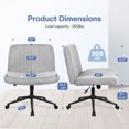 thumbnail image 2 of Celtoss Criss Cross Home Office Chair, Armless Swivel Task Computer Chair No Wheels, in Fabric, Vanity Style, Gray, 2 of 7