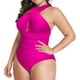 thumbnail image 1 of Trajes de baño para mujer Traje de baño de una pieza con control de abdomen y espalda cruzada al frente Traje de baño, 1 of 5