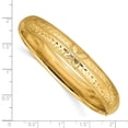 thumbnail image 3 of Auriga 14K Yellow Gold 7/16 Oversize Florentine Engraved Hinged Bangle 8 inch for Women, 3 of 5
