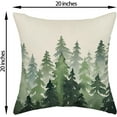 thumbnail image 6 of Sage Green Pillow Covers 20x20 Inch 2 Pcs Watercolor Christmas Tree Decor Throw Pillows Natural Forest Spring Summer Outdoor Farmhouse Decoration Pillowcase Linen Cushion Cover for Couch Sofa, 6 of 6