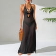 thumbnail image 4 of SwiftWear Crochet Bathing Suit Cover Ups for Women Halter Cut Out Backless Maxi Dress Pool Beach Coverup, 4 of 6