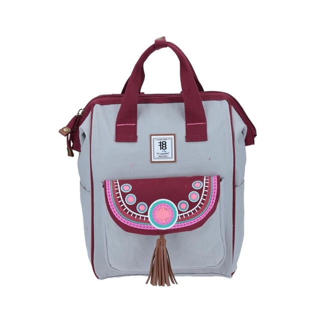 Mochila Grande Gris 1818 Preparatoria HUATY para mujer Porta Laptop de hasta 13". 1818 1864017-2