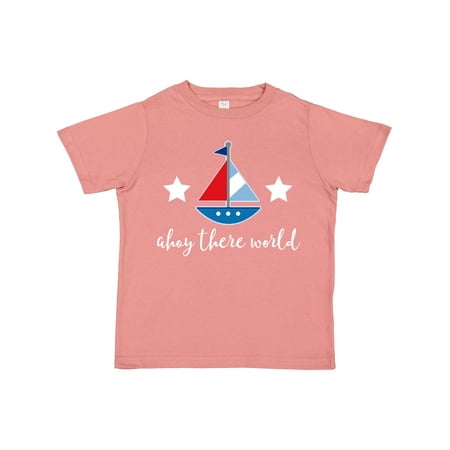 

Inktastic Nautical Baby Boy Ahoy Sailboat Gift Toddler Boy Girl T-Shirt