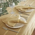 thumbnail image 2 of Newbridge Ribbon Gold Elegance Plaid 60 x 84 inch Oval Fabric Dining Room Party Tablecloth, 2 of 4