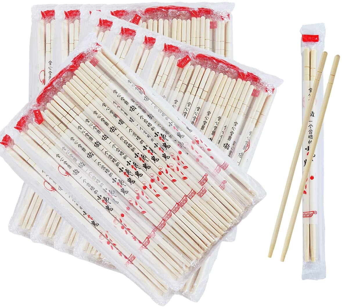 Disposable Chinese Bamboo Wooden Chopsticks Hashi 40 Pairs Chinese New Year 