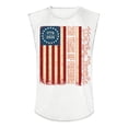 thumbnail image 3 of Mens 250 Anniversary Usa Shirt Independence Day Patriotic Shirts Graphic Crew Neck American Flag T Shirts Sleeveless Loose We the People Tank Tops White S, 3 of 3