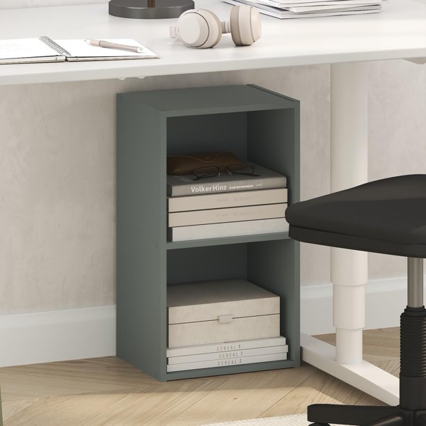 Estantería Abierta Reversible de 11 Cubos, Blanco con Verde