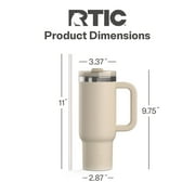 RTIC 30 oz Ceramic Lined Road Trip Tumbler with Handle and Leak-Resistant Straw Lid, Beach