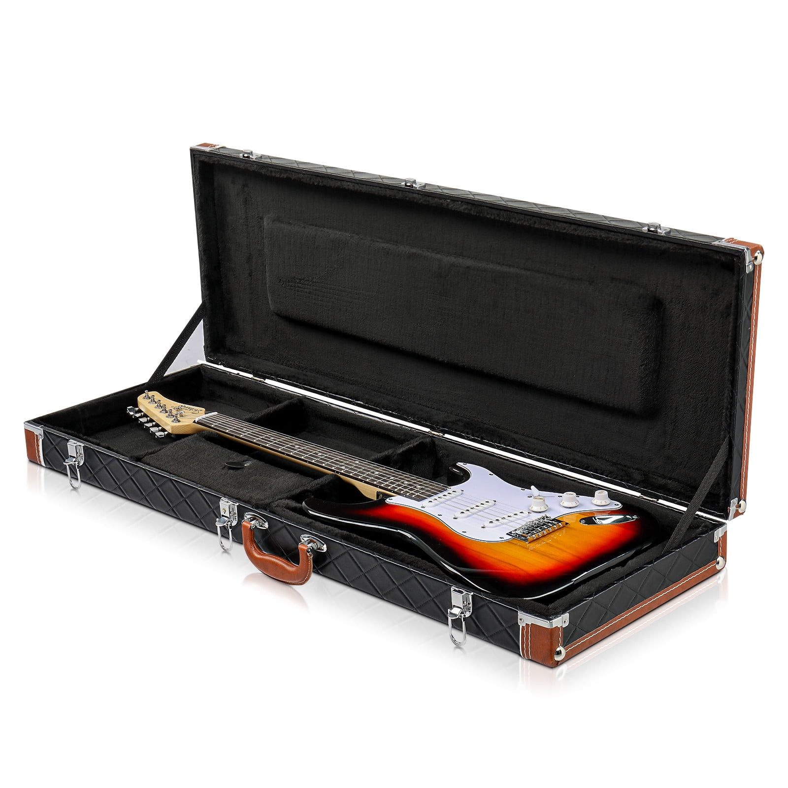 LINJH Portable Electric Guitar Case Hard Shell Square Wood for GST GTL Guitars