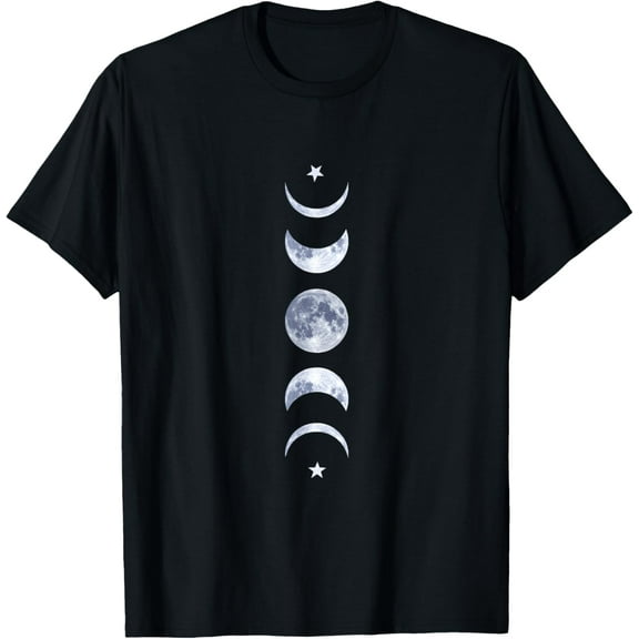 black Shirt Moon Phase Lunar Cycle Astrology Celestial Astronomy Gift T-Shirt