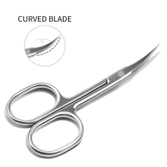 Ciseaux à Ongles, Ciseaux Courbés pour Cuticules en Acier Inoxydable, Ciseaux Tranchants pour Peaux Mortes Ciseaux de Manucure pour Tailler les Sourcils, Nez
