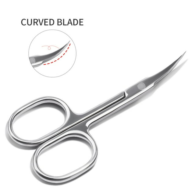 Nail Scissors, Stainless Steel Curved Cuticle Scissors, Sharp Dead Skin Scissors Manicure Scissors for Trimming Eyebrows, Nose