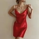 thumbnail image 1 of Vestido Corto De Satén Sexy Vestido corto de satén sexy Vestido de tirantes sin espalda Elegante club nocturno de fiesta (Rojo M) Ygjytge para Mujer Rojo T M, 1 of 6